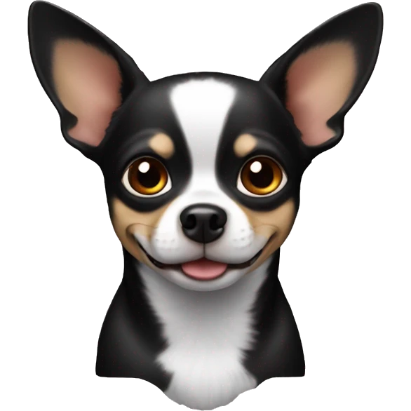 Chihuahua dog black with withe  emoji