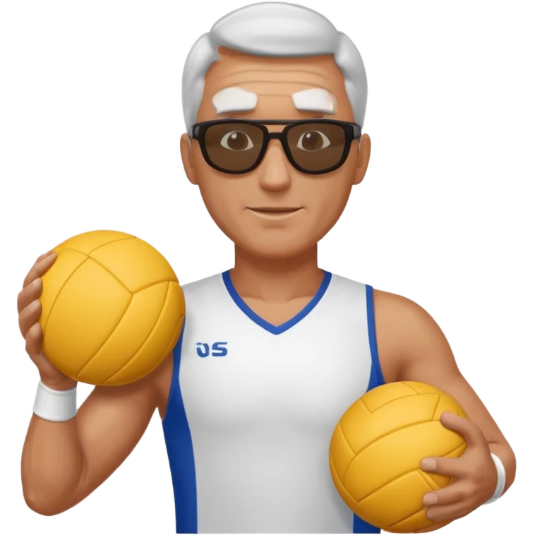volleyball player, man, Charles Kiraly with volleyball ball emoji