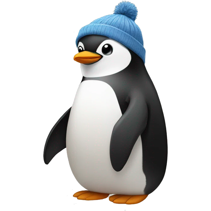 penguin in a beanie emoji