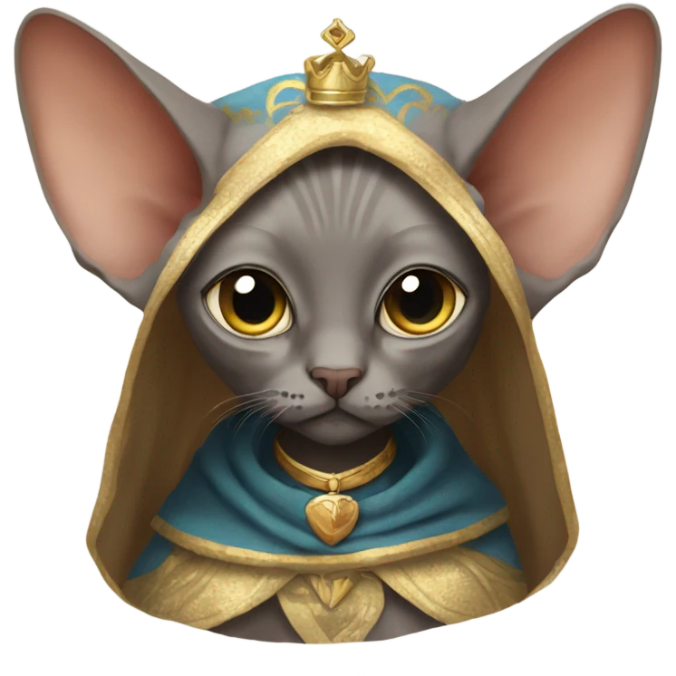 sphinx cat with a royal fuzzy cloak  emoji
