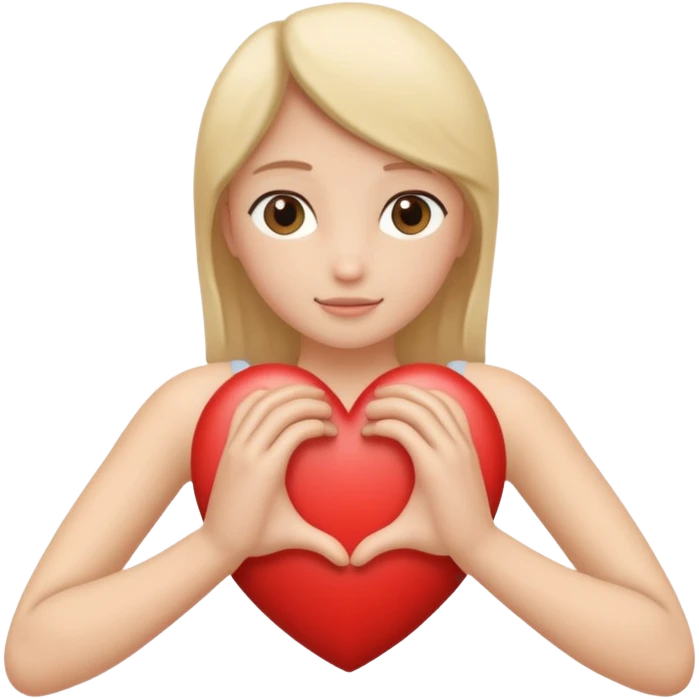 I want a heart embraced by two arms, one that is tender, without faces. emoji