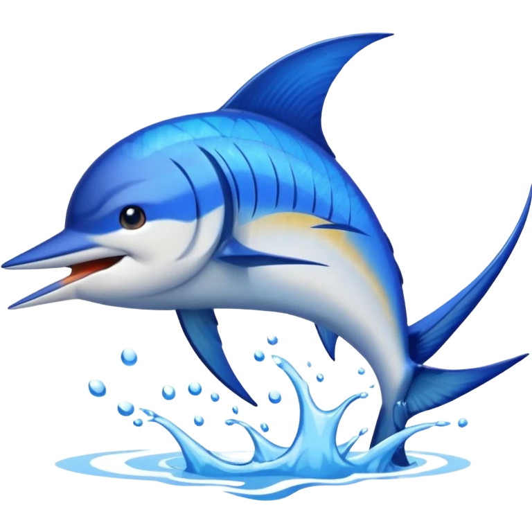 marlin with water splash emoji