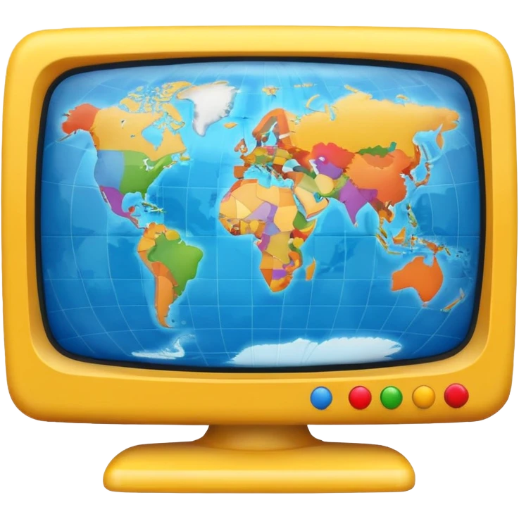 Tv with an globe in emoji style emoji