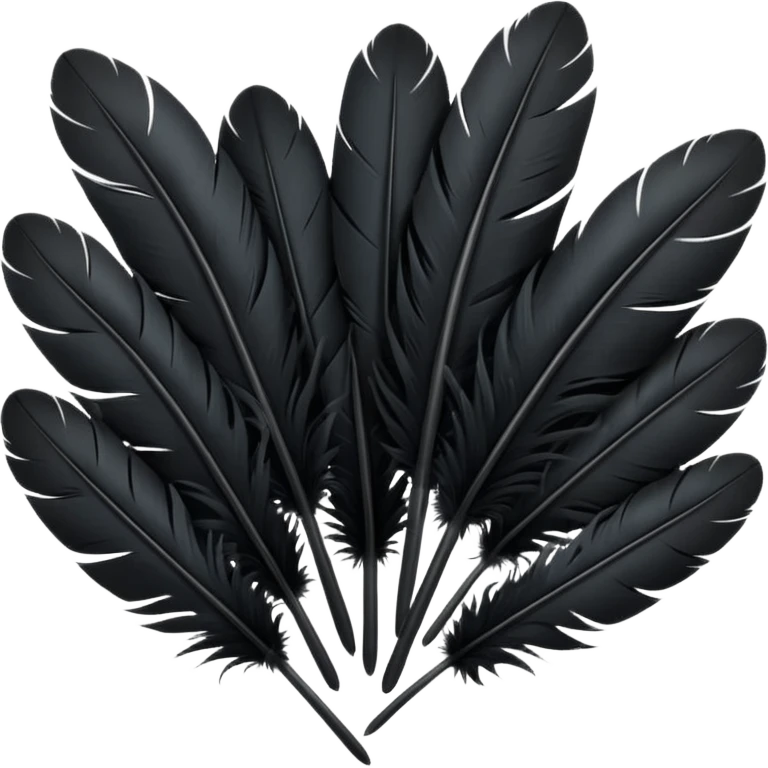 bundle of black feathers emoji