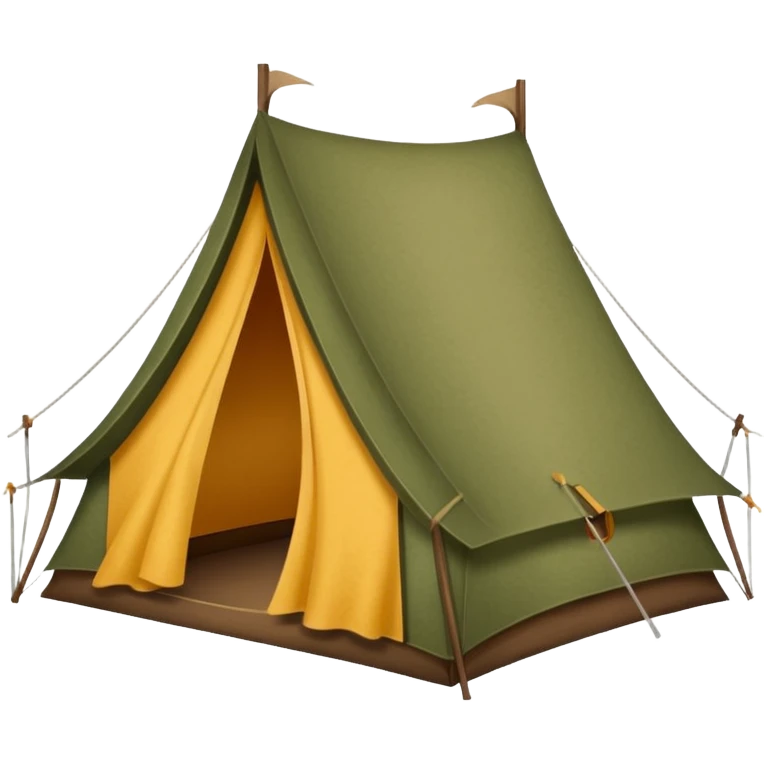 Large camping tent made of felt texture, scrapbooking style, transparent background emoji
