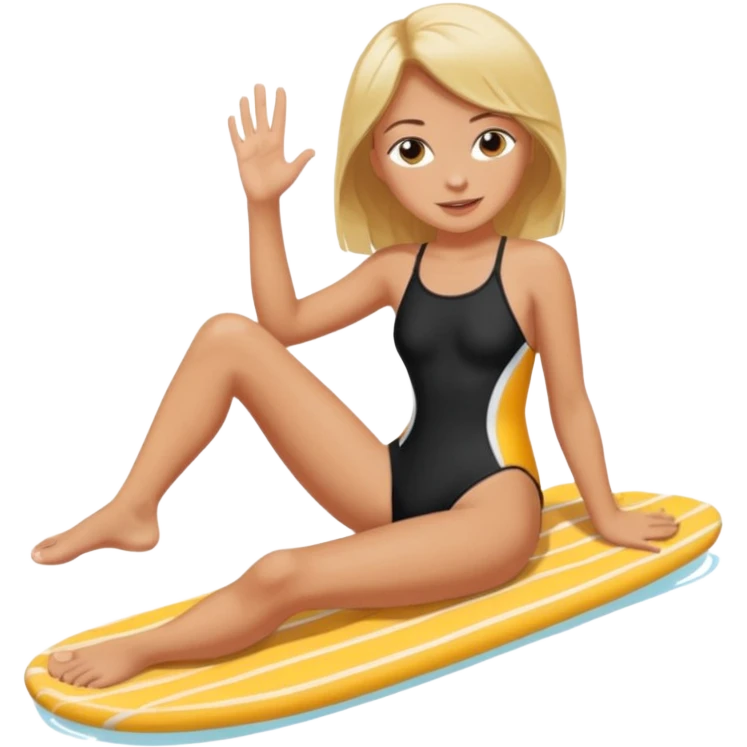 Draw a girl in a swimsuit who shows her foot emoji