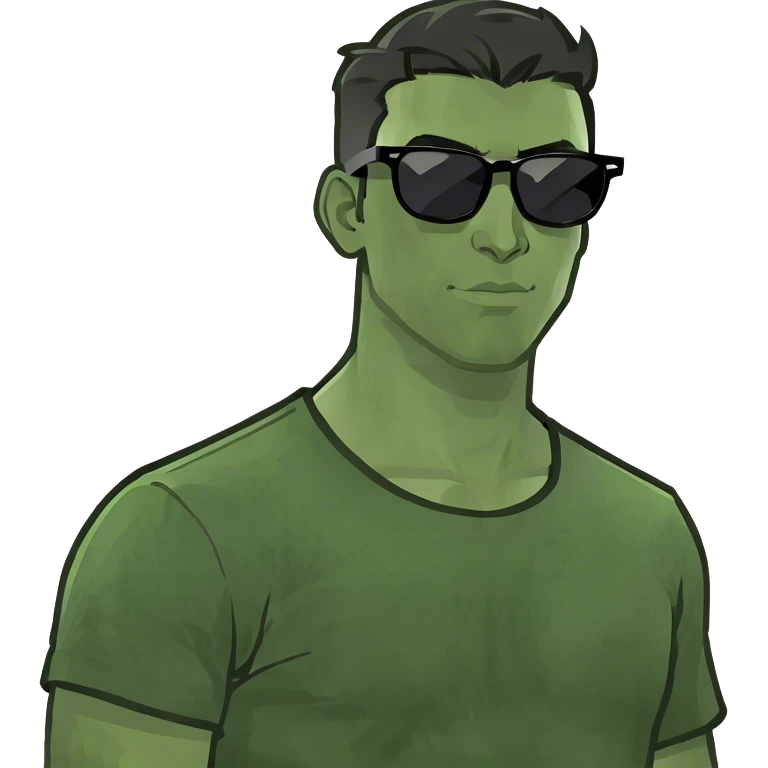 cool guy in black shirt emoji