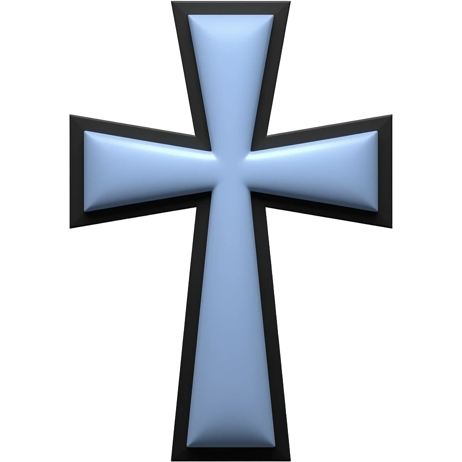 Periwinkle thin edgy christian cross with black borders emoji
