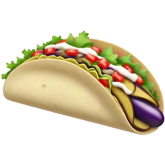 Eggplant taco emoji