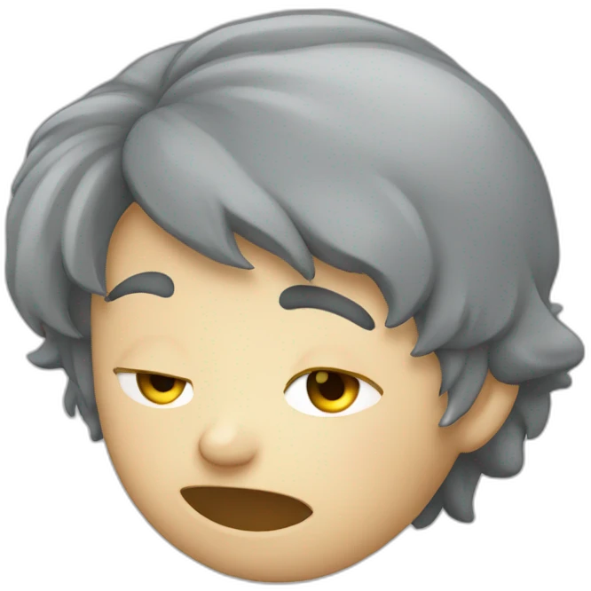 Chat gris qui dort emoji