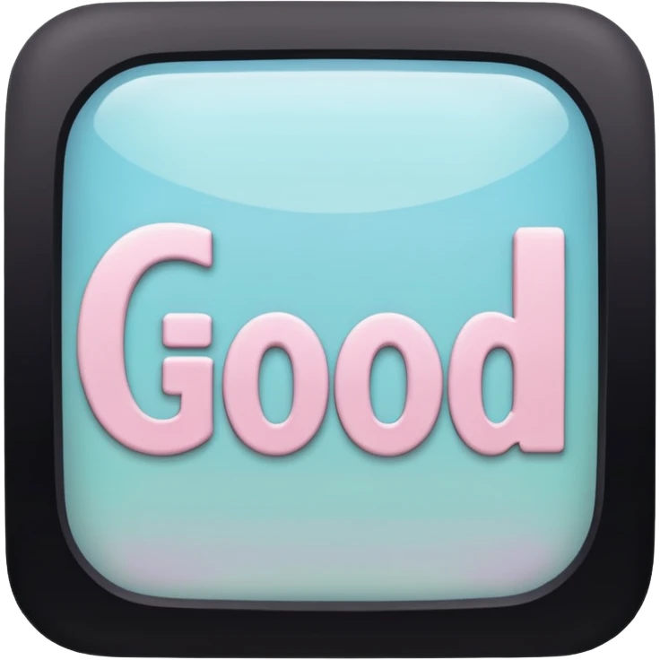 a square and good written in it also fill the background with pastel blue color emoji