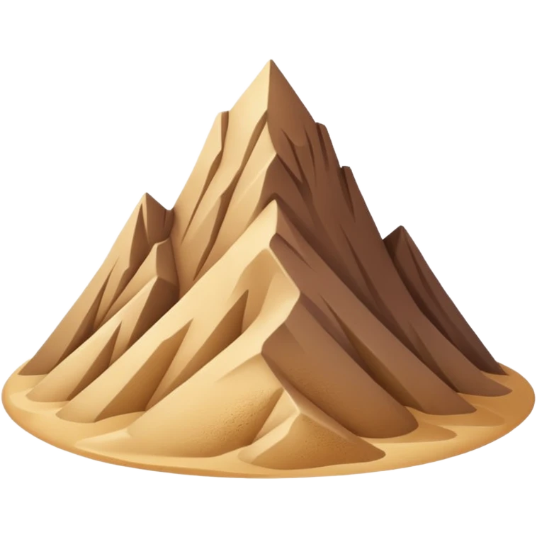 desert mountain with sand-like texture, sharp peak, emoji style, no extra objects emoji