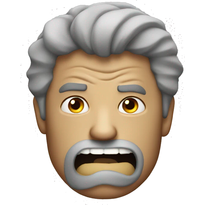 angry dad withot teeth And hair emoji