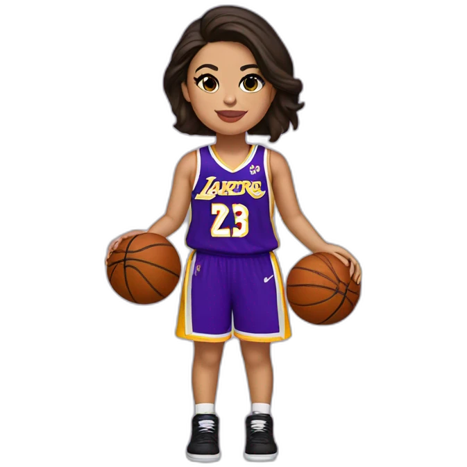selena gomez wearing lakers jersey emoji