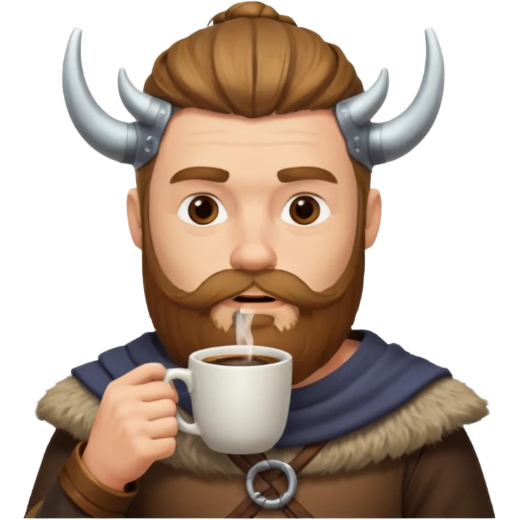 viking man drinking coffee emoji