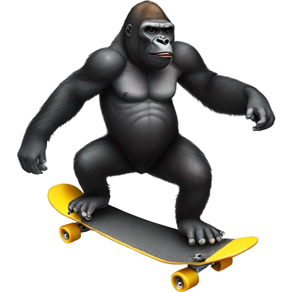 A gorilla on a skateboard  emoji