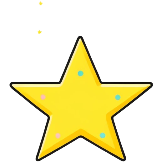 3D golden star with soft glow, five sharp symmetrical points, subtle glitter particles, cartoon style, friendly appeal, pastel yellow background, Pixar-inspired lighting emoji