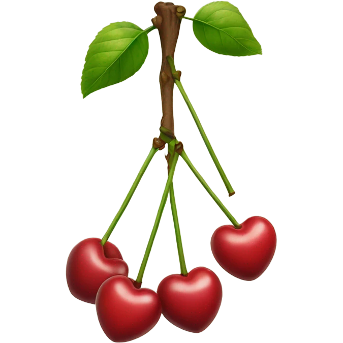 2 cherries shaped like hearts hanging from a stem emoji