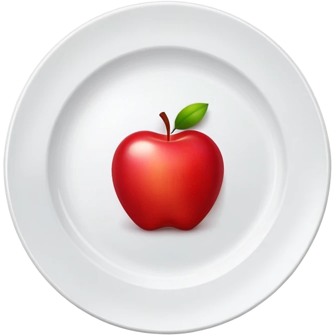 red apple on a plate emoji
