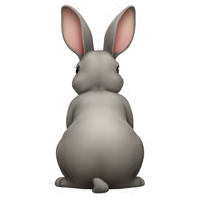 Realistic back of bunny rabbit. emoji
