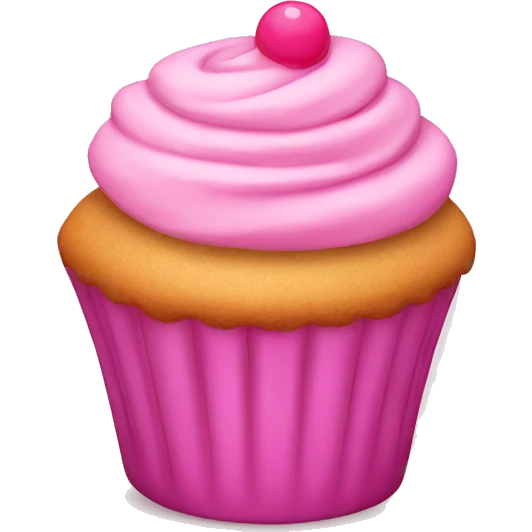 Pink cute cupcake emoji