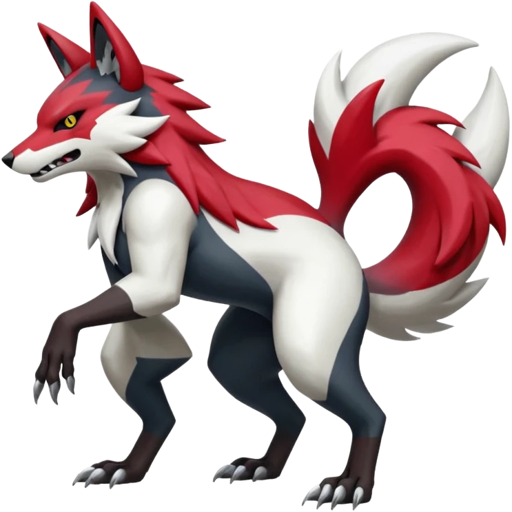 Shiny Painted Colorful Zoroark-Zangoose-Obstagoon-hybrid-fusion, full body emoji