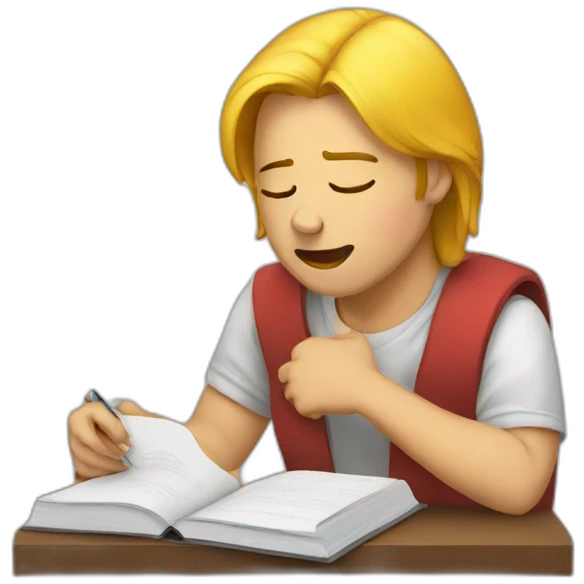 Studying and crying emoji