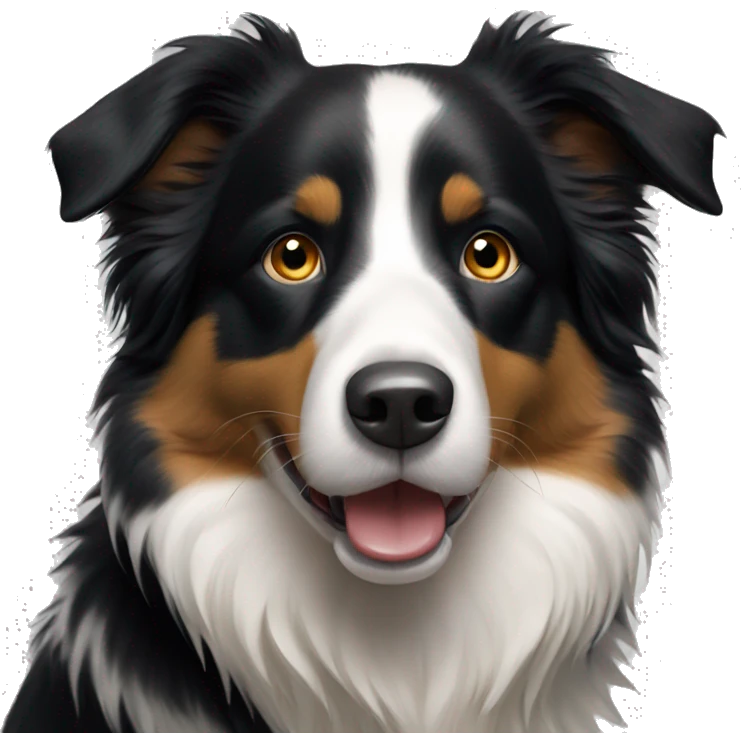 Tricolour border collie emoji