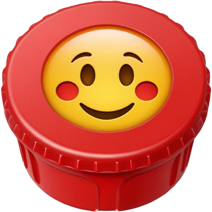 red bottle cap emoji style icon with small shadow emoji
