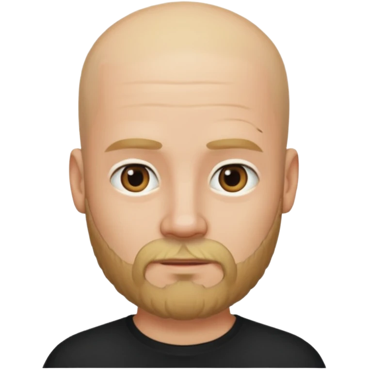 Bearded bald blonde man black shirt bald emoji