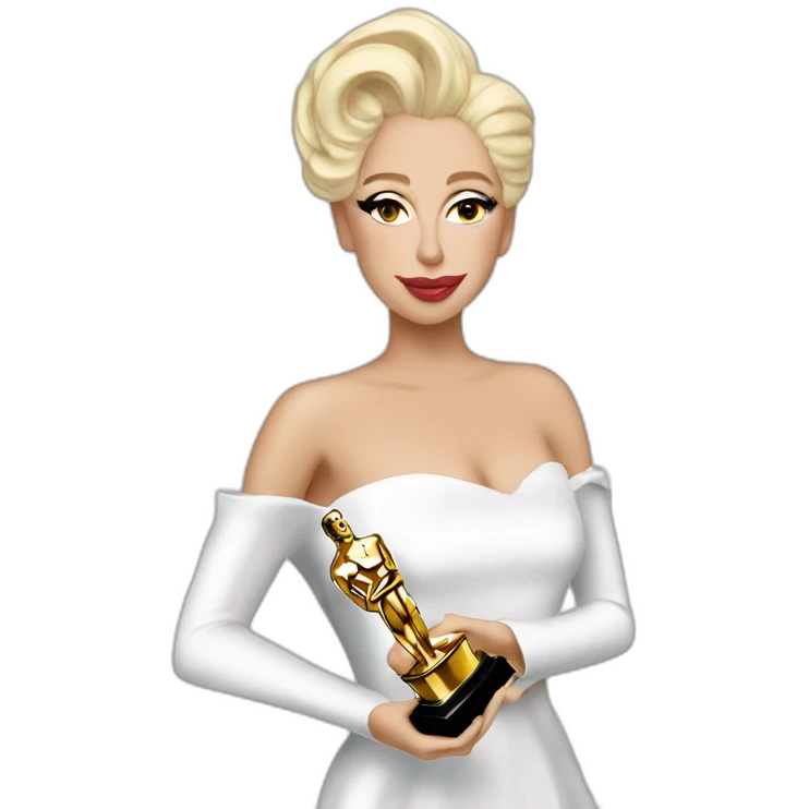 Lady gaga with an Oscar  emoji
