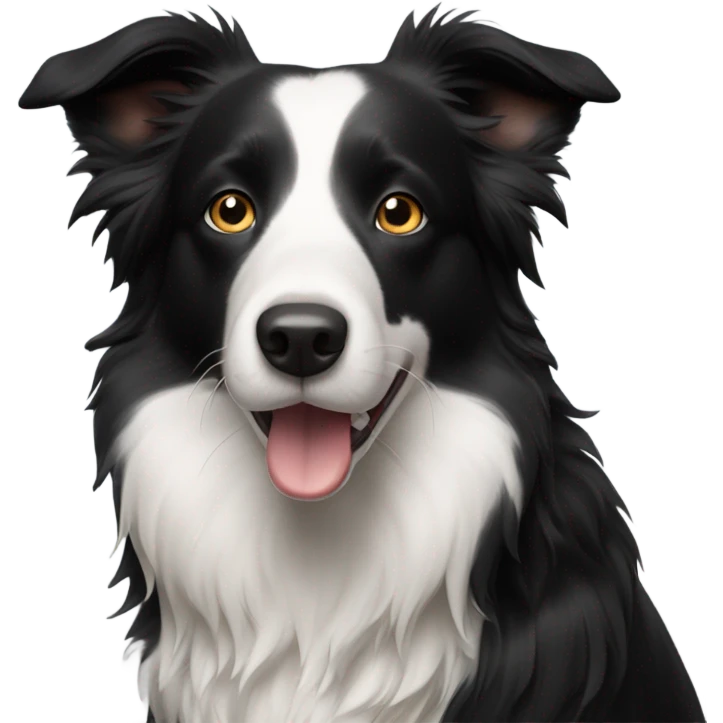 Border collie with black head and white snout emoji