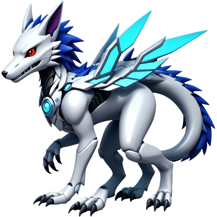  exotic futuristic modern cyber-Fakémon-Digimon-Sergal-creature emoji
