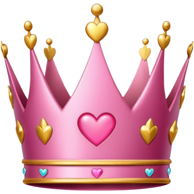 Crown little pink with heart emoji