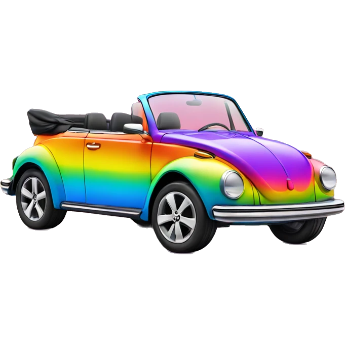 neon rainbow vw convertible emoji