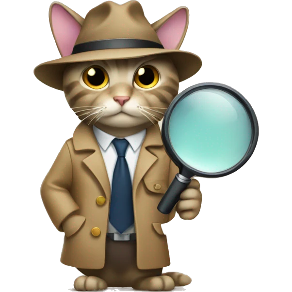 cat detective with magnifying glass  emoji