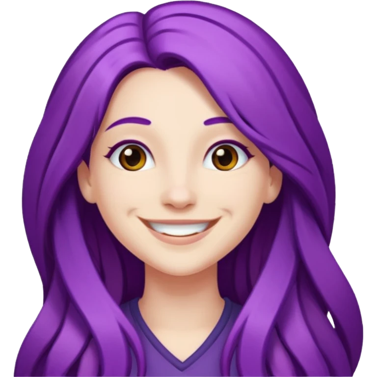 LaurenZside with long purple hair emoji