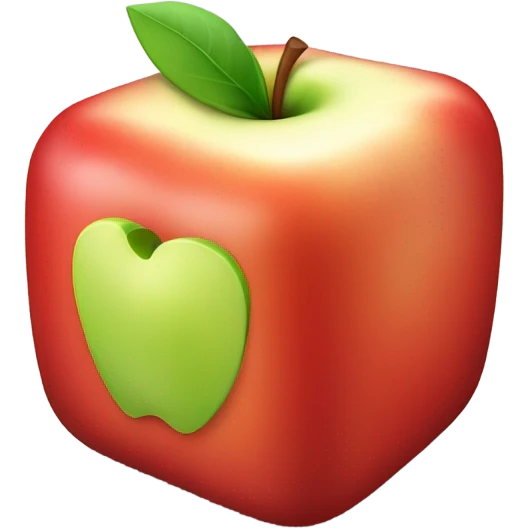 Cube shaped Apple emoji