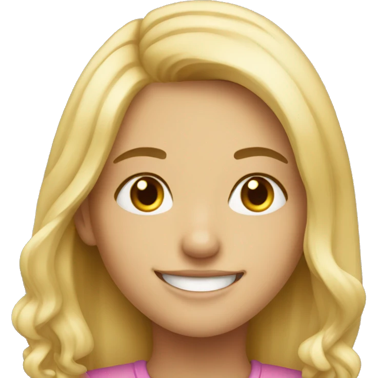 smiling blonde girl portrait emoji