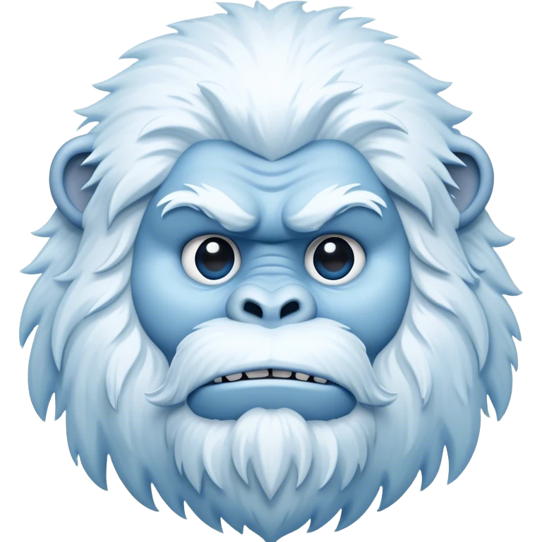Cinematic Noble Yeti Portrait Emoji, Grand and enigmatic, with a towering, snow-dusted figure in pristine whites and cool blues, exuding ancient, mystical wisdom and stoic majesty, simplified yet exquisitely detailed with frosty textures, glowing with a gentle, icy outline that captures the awe-inspiring presence of a guardian of the frozen wilds! emoji
