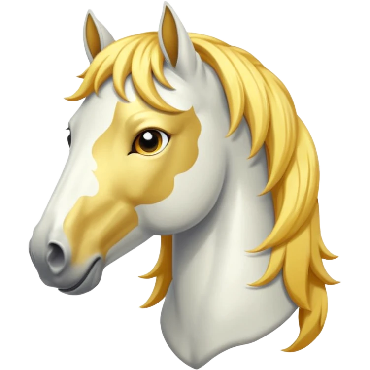 White horse with golden mane that has a sun effect emoji