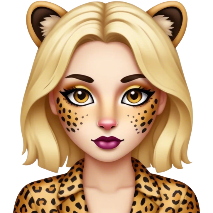 Leopard fashion and make up  emoji