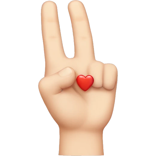 Korean finger heart using the middle finger and thumb emoji