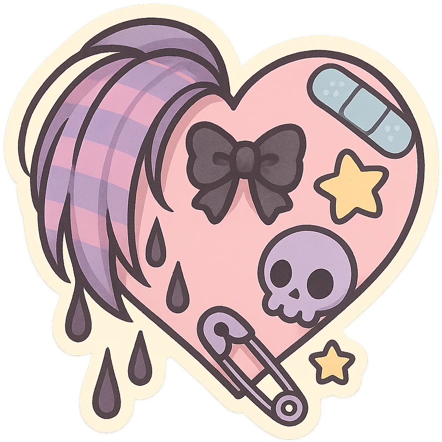 pastel emo objects, show one emoji