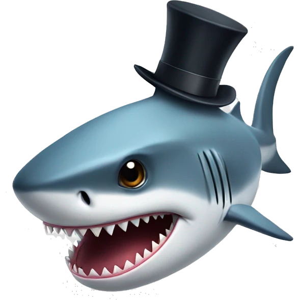 shark with tophat emoji