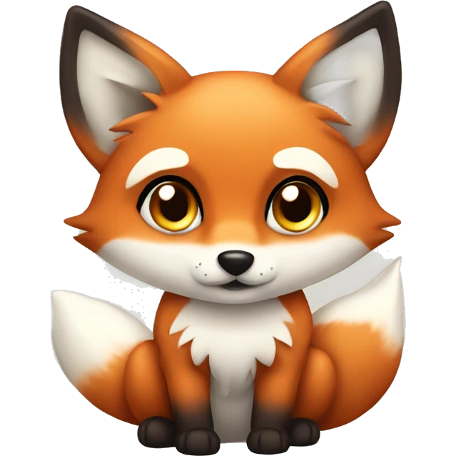 Chibi fox with wide eyes  emoji