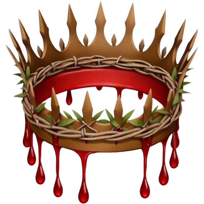 crown of thorns with blood dripping from it  emoji