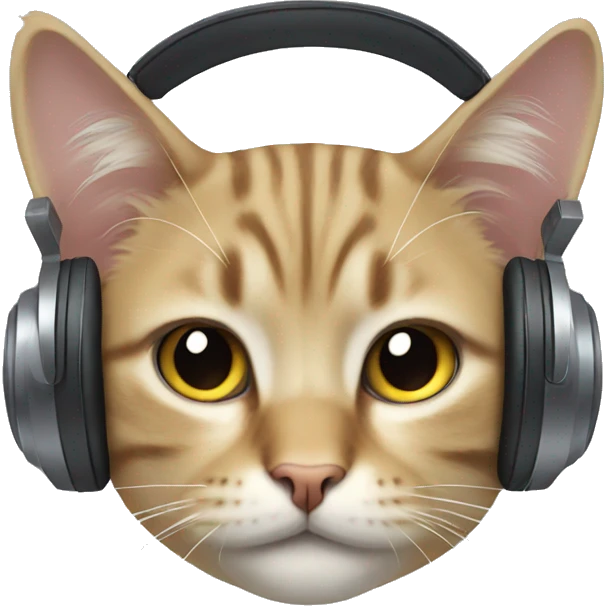 Cat with headphones emoji