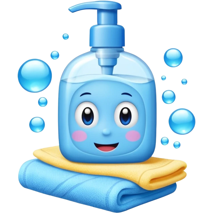 Soap, washcloth and kids shampoo emoji