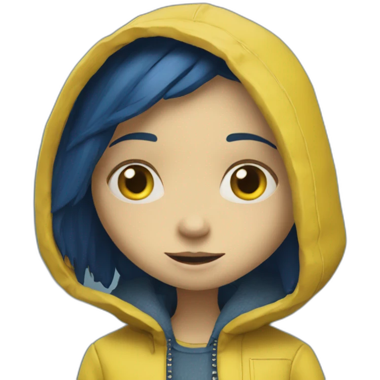 coraline-with-button-NO-eyes-yellow-jacket emoji